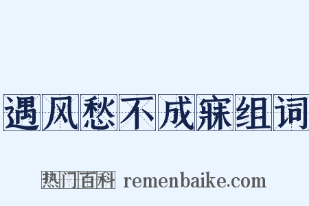 遇风愁不成寐组词是什么意思的图片